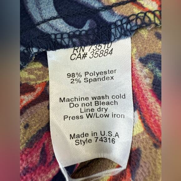 Uncle Frank Floral Keyhole Shift Dress Navy Red Gold Size Medium - Picture 9 of 9